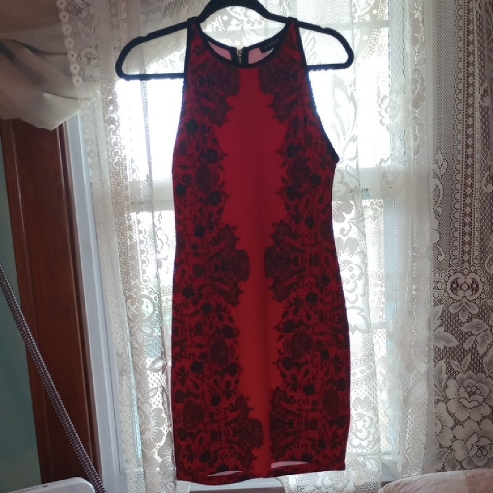 B Darlin Red Halter Sheath Mini Dress